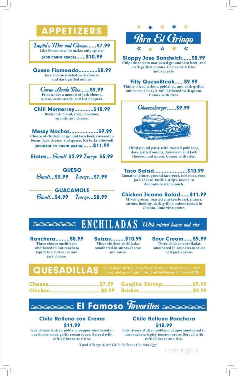 El Famoso - Irving, TX menu_pic