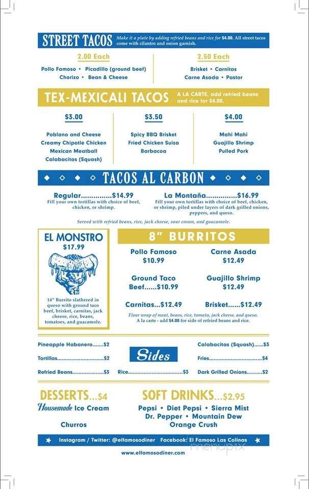 El Famoso - Irving, TX menu_pic