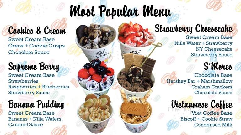 Ice NY Ice Cream Rolls - Grand Prairie, TX menu_pic