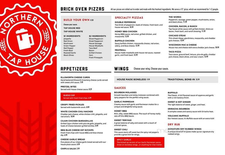 Northern Tap House - Eau Claire, WI menu_pic