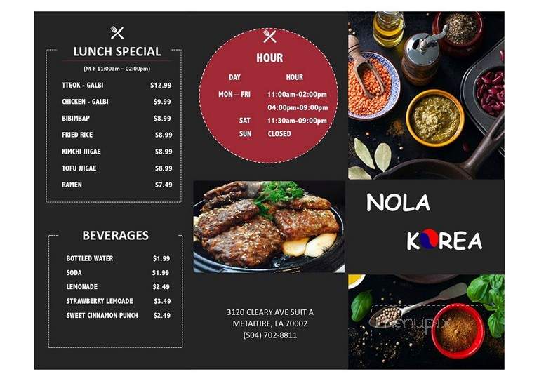 NoLaKorea Korean Restaurant - Metairie, LA menu_pic