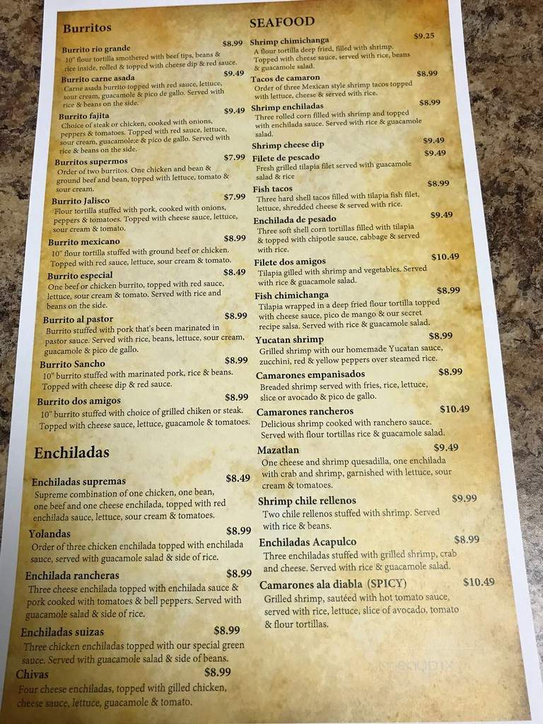 Dos Amigos - Sterling, KS menu_pic