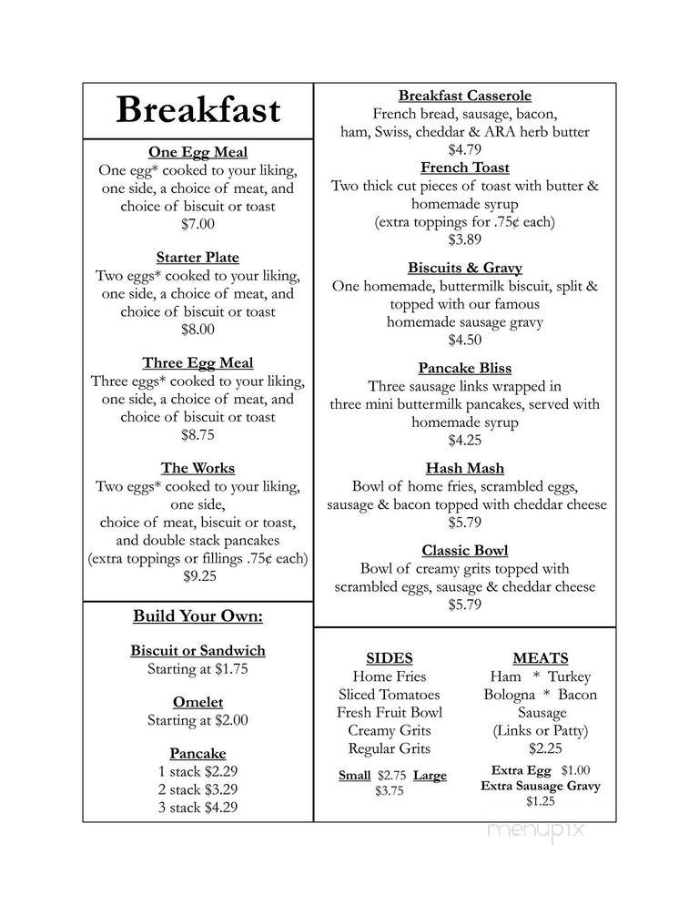 Aunt Ruth Ann's - Sumter, SC menu_pic