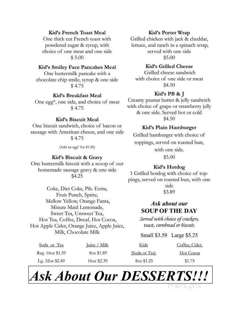 Aunt Ruth Ann's - Sumter, SC menu_pic