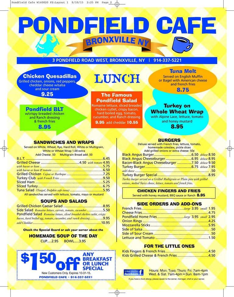 1 Up Bistro - New York, NY menu_pic