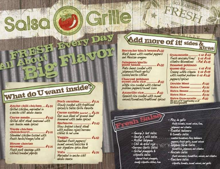 Salsa Grille - Fort Wayne, IN menu_pic