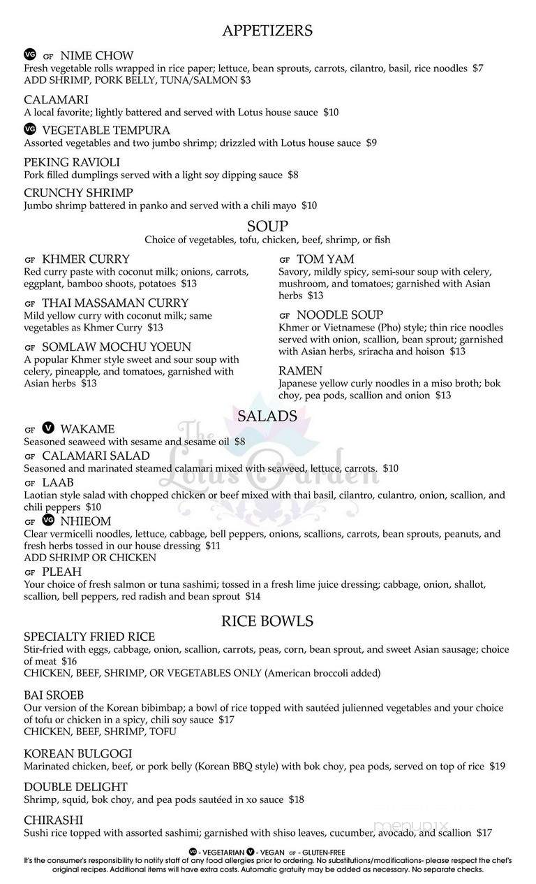 Lotus Blue - New York, NY menu_pic