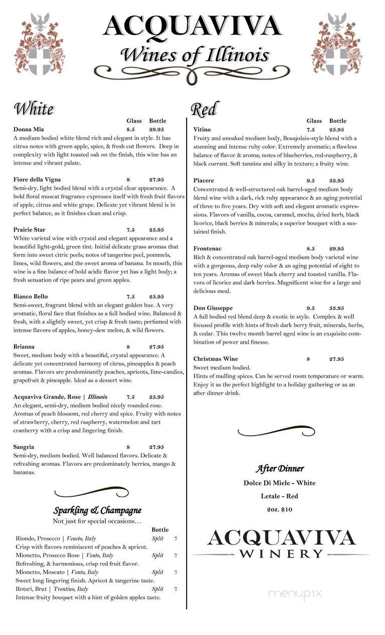 Acquaviva Ristorante Batavia - Batavia, IL menu_pic