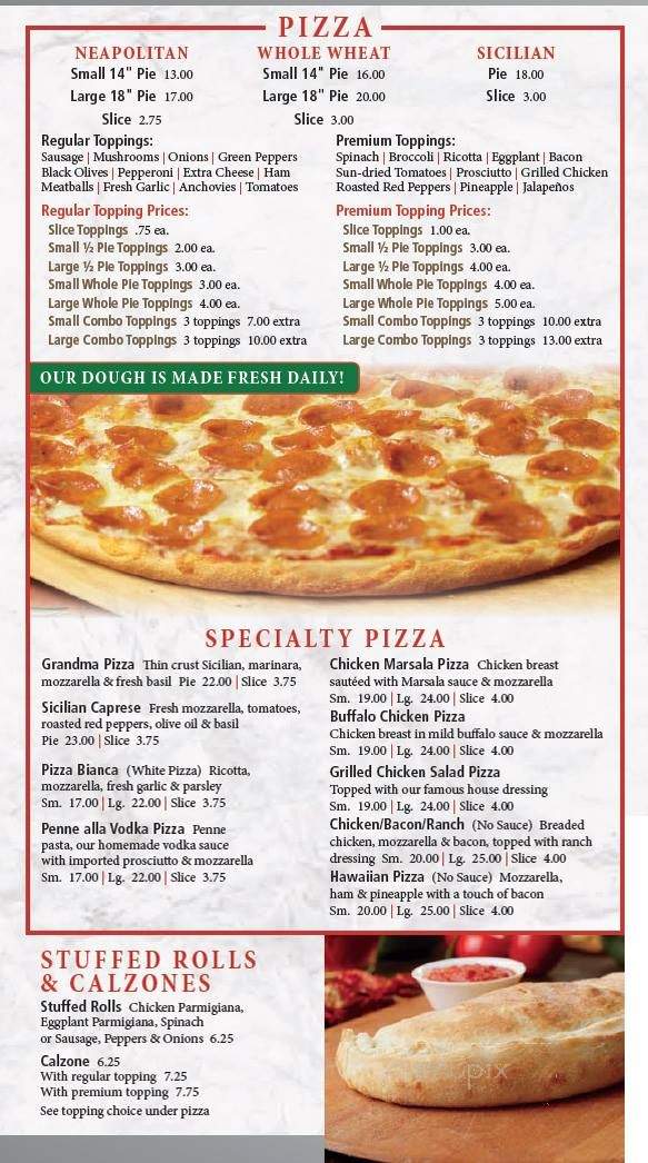 Gloria's Pizzeria - Queens, NY menu_pic