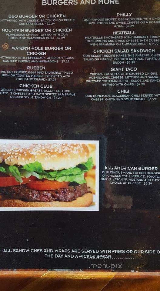 Waynesville's Water'n Hole Bar and Grill - Waynesville, NC menu_pic