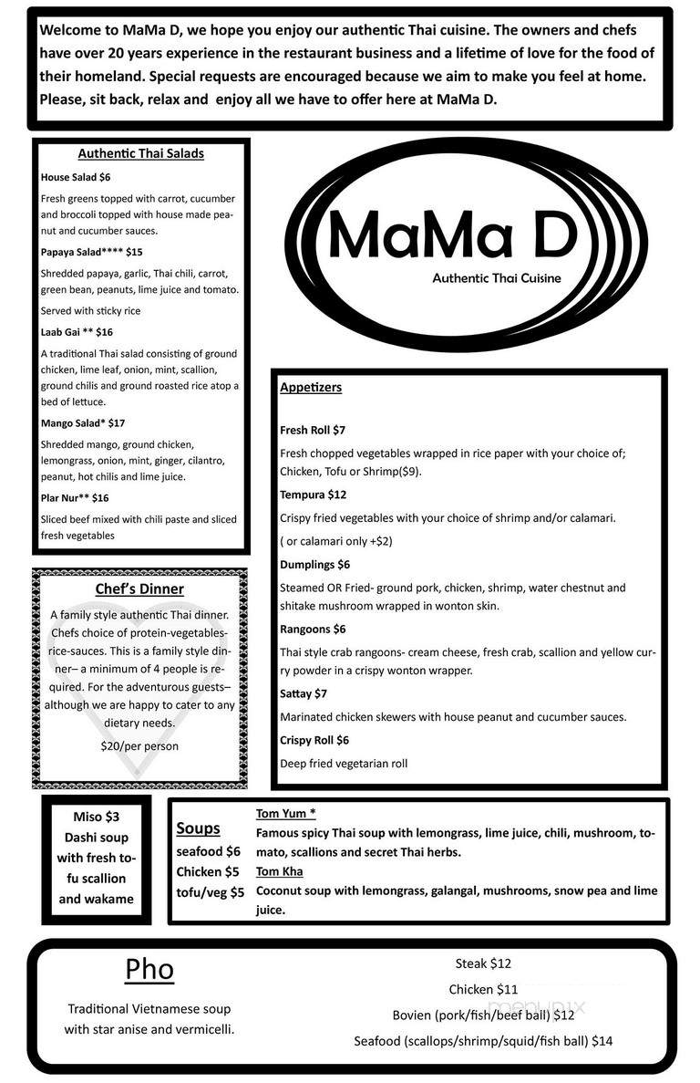 Mama D - Bangor, ME menu_pic