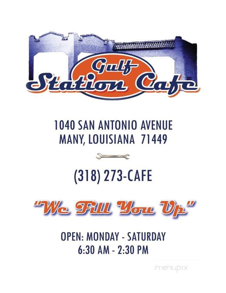 Gulf Station Cafe - Many, LA menu_pic