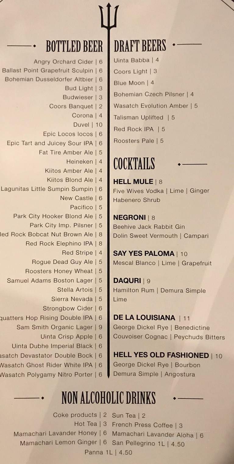 The Yes Hell - Ogden, UT menu_pic