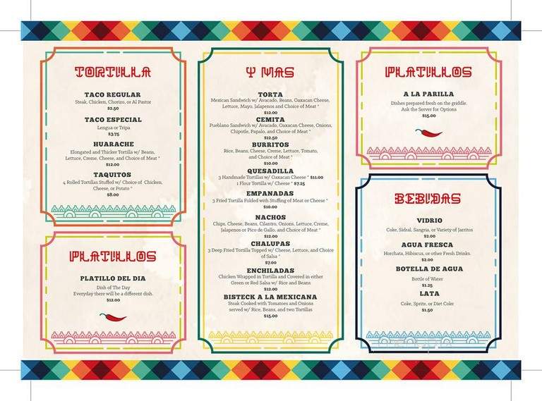 Mi Puebla Mexican Cuisine - Meriden, CT menu_pic