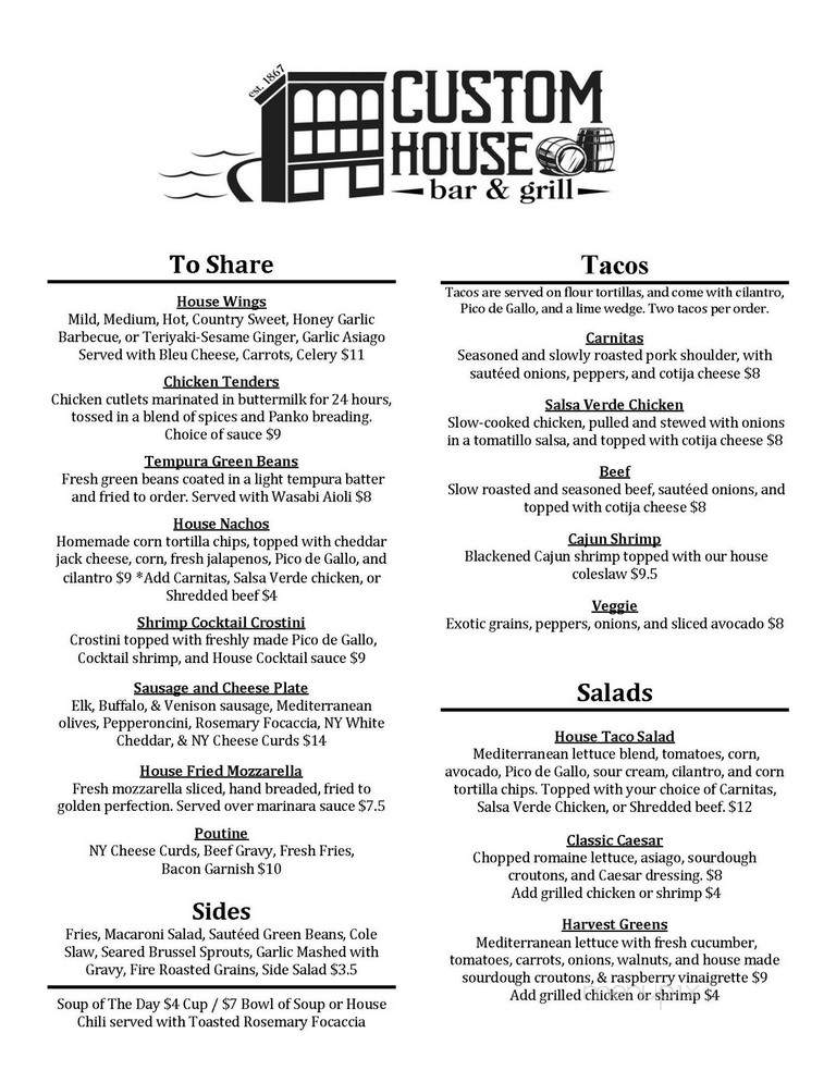 Custom House Bar & Grill - Brockport, NY