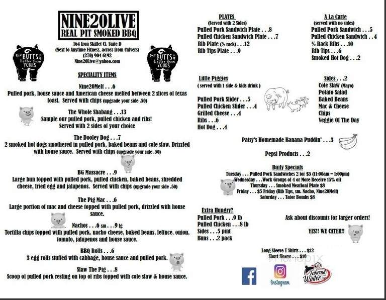 Nine20live - bowling green, KY menu_pic