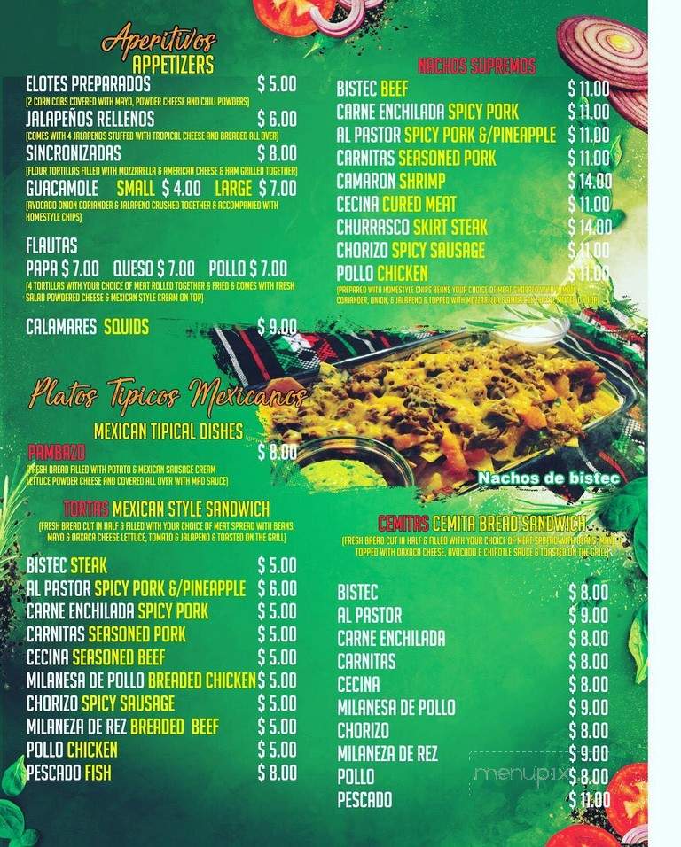 Mexico Bar & Grill - Paterson, NJ menu_pic