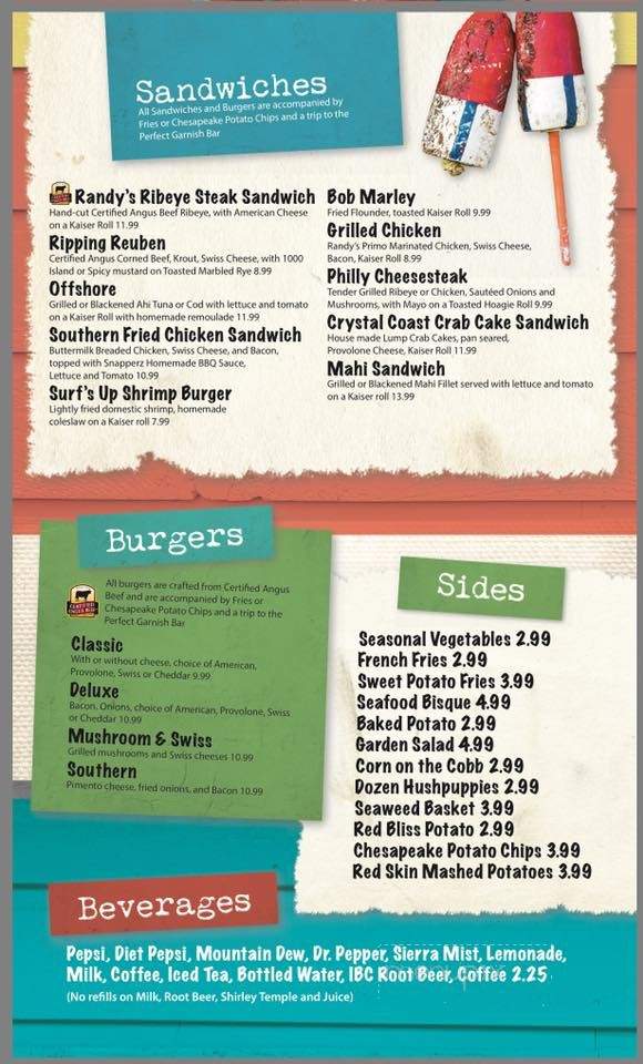 Snapperz Grill & Steam Bar of Emerald Isle - Emerald Isle, NC menu_pic