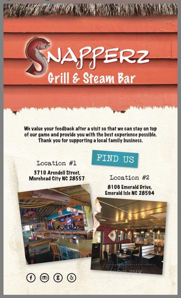 Snapperz Grill & Steam Bar of Emerald Isle - Emerald Isle, NC menu_pic
