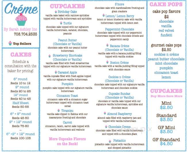Crme By Sarah Ashley - Orland Park, IL menu_pic