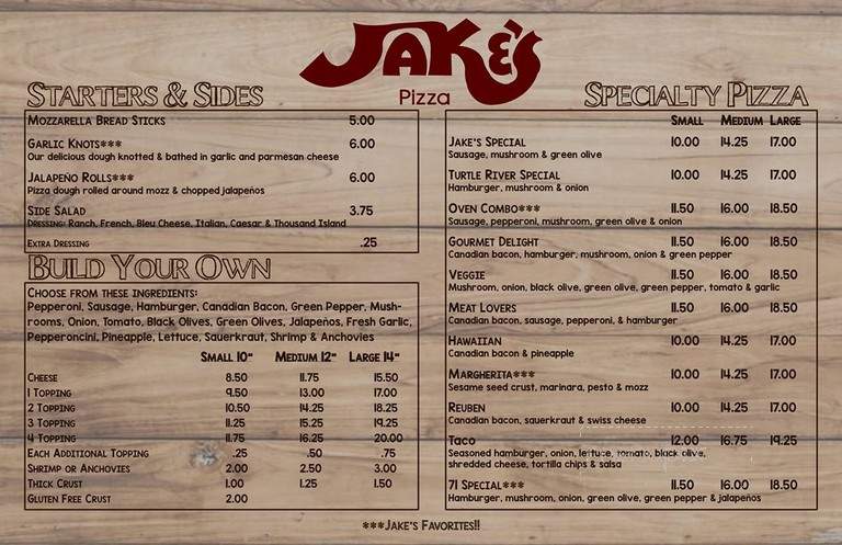 Jake's Pizza - Bemidji, MN menu_pic