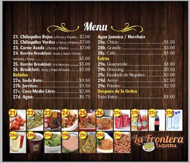 Taqueria La Frontera - Compton, CA menu_pic