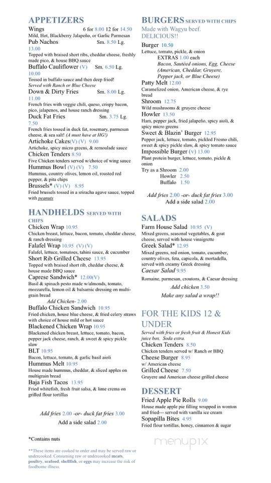 Howlers & Growlers - Grosse Pointe Park, MI menu_pic