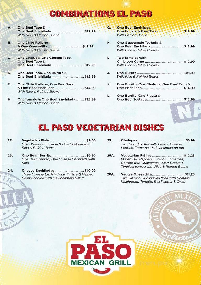 El Paso Mexican Grill - Milton, FL menu_pic