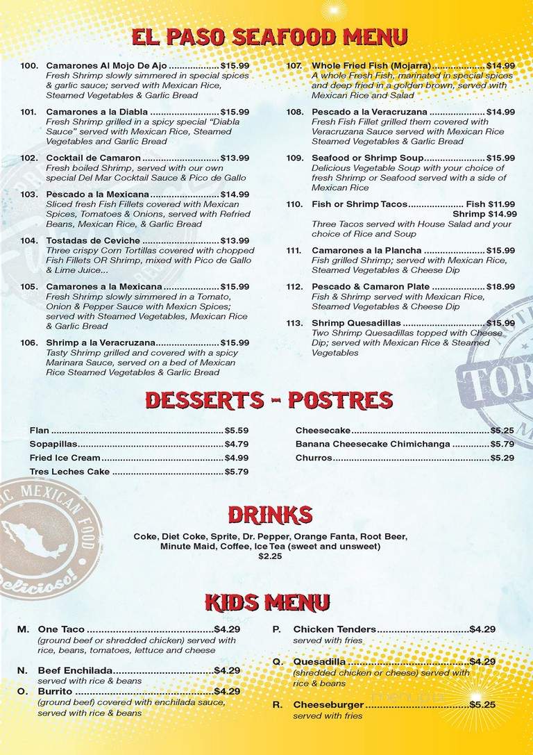 El Paso Mexican Grill - Milton, FL menu_pic
