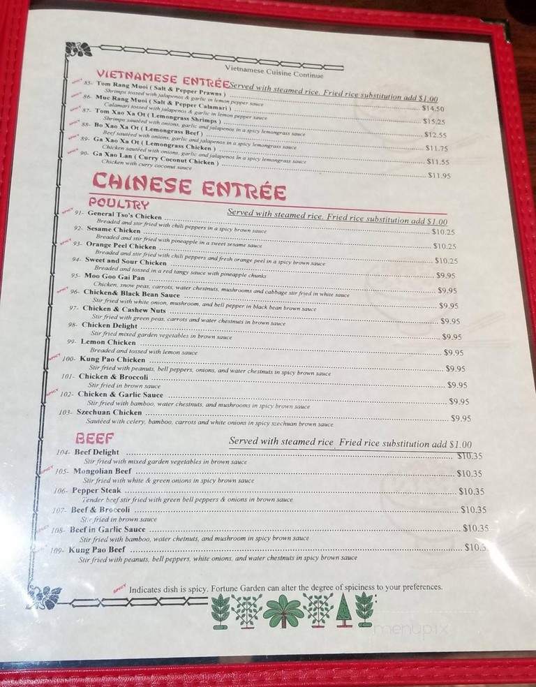 Online Menu Of Fortune Garden Georgetown Tx