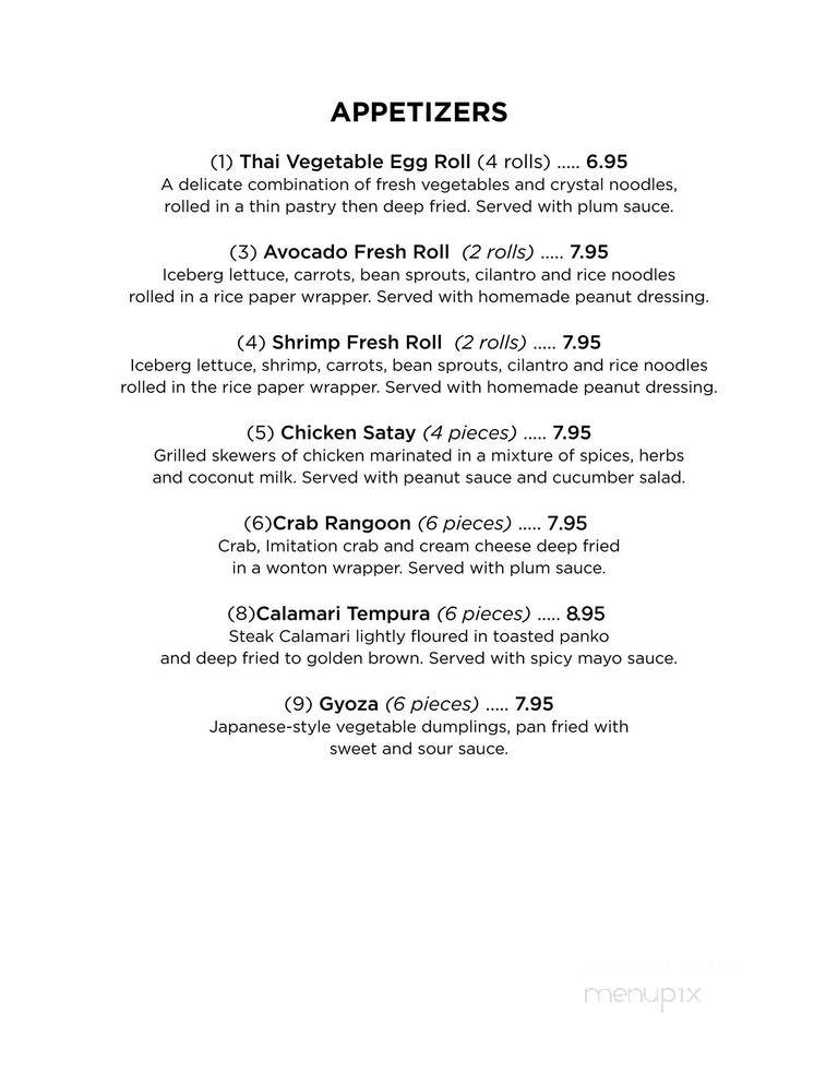 Thai Fresh Gardens and Sushi - La Grande, OR menu_pic