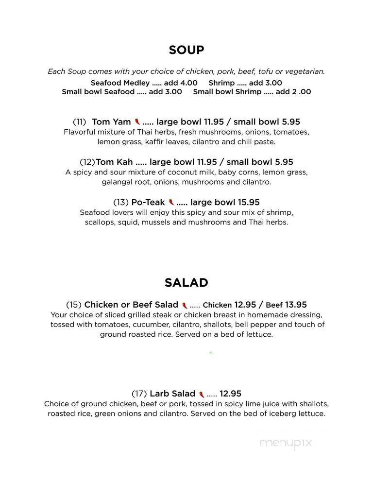 Thai Fresh Gardens and Sushi - La Grande, OR menu_pic