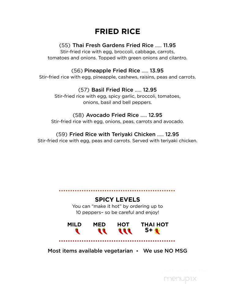Thai Fresh Gardens and Sushi - La Grande, OR menu_pic
