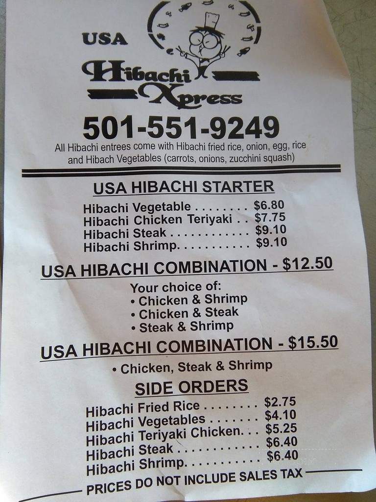 Usa Hibachi Express - Wynne, AR menu_pic