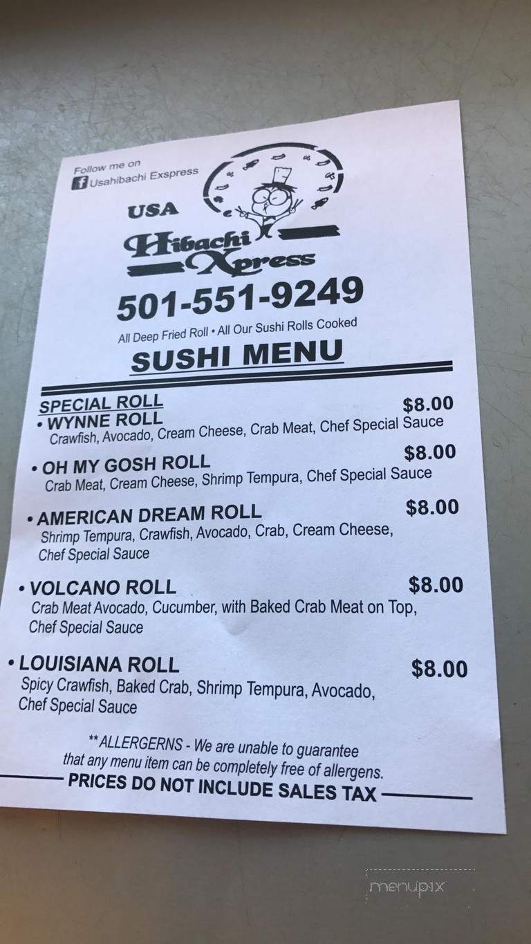 Usa Hibachi Express - Wynne, AR menu_pic
