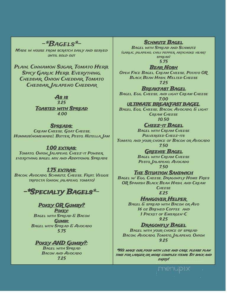 Dragonfly Bagel - South Lake Tahoe, CA menu_pic