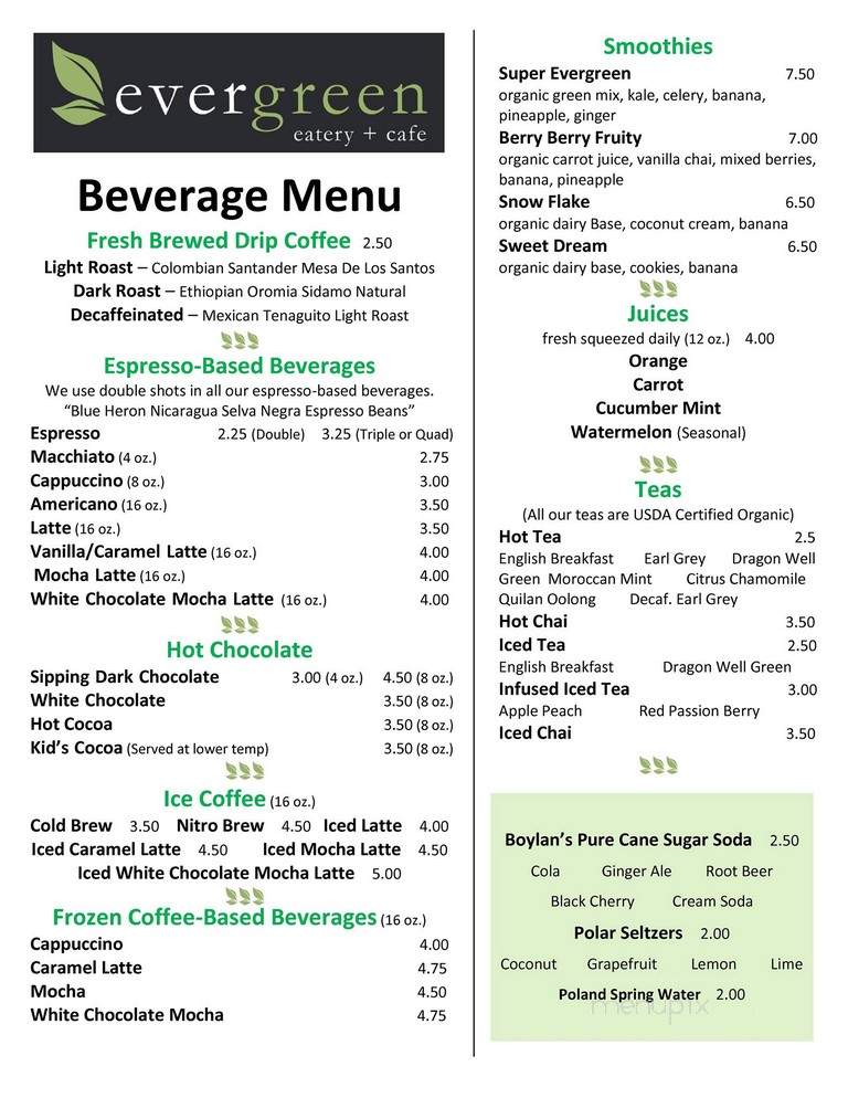 Evergreen Eatery - Boston, MA menu_pic