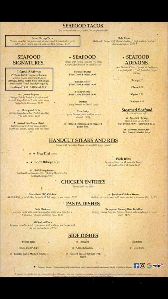 On The Rocks - Atlantic Beach, NC menu_pic