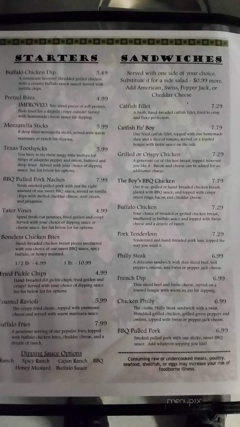 The Rustic Garden - Bland, MO menu_pic