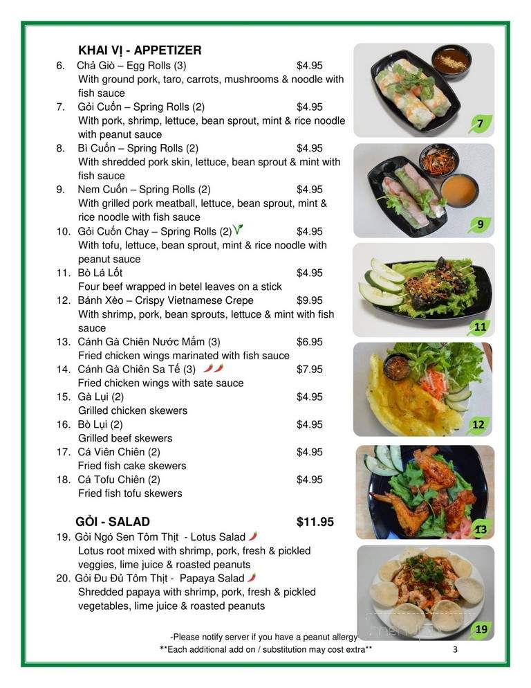 Pho 21 - Indianapolis, IN menu_pic