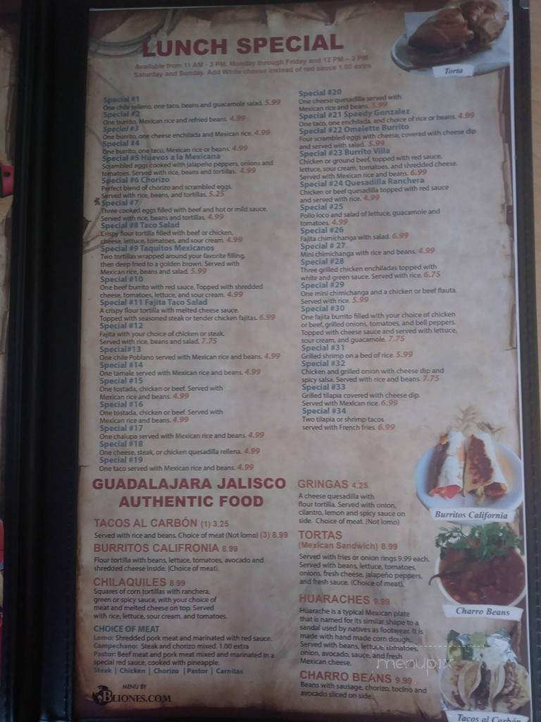 Los Charros - Rock Spring, GA menu_pic