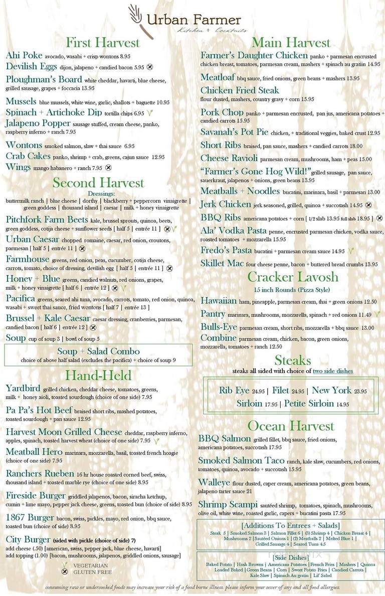 Urban Farmer Kitchen & Cocktails - Ogallala, NE menu_pic