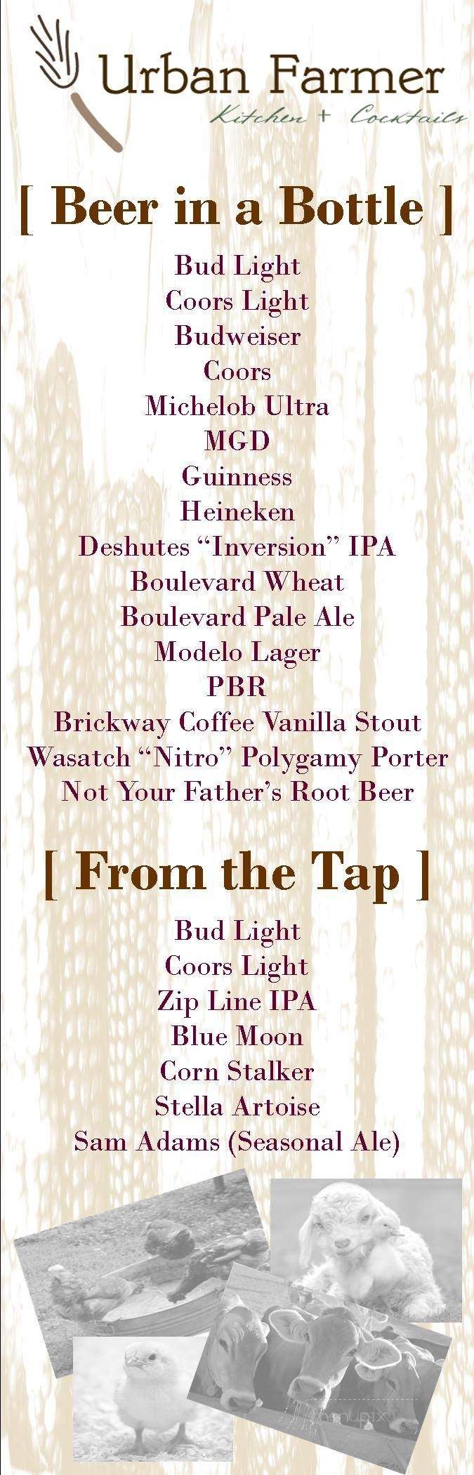 Urban Farmer Kitchen & Cocktails - Ogallala, NE menu_pic