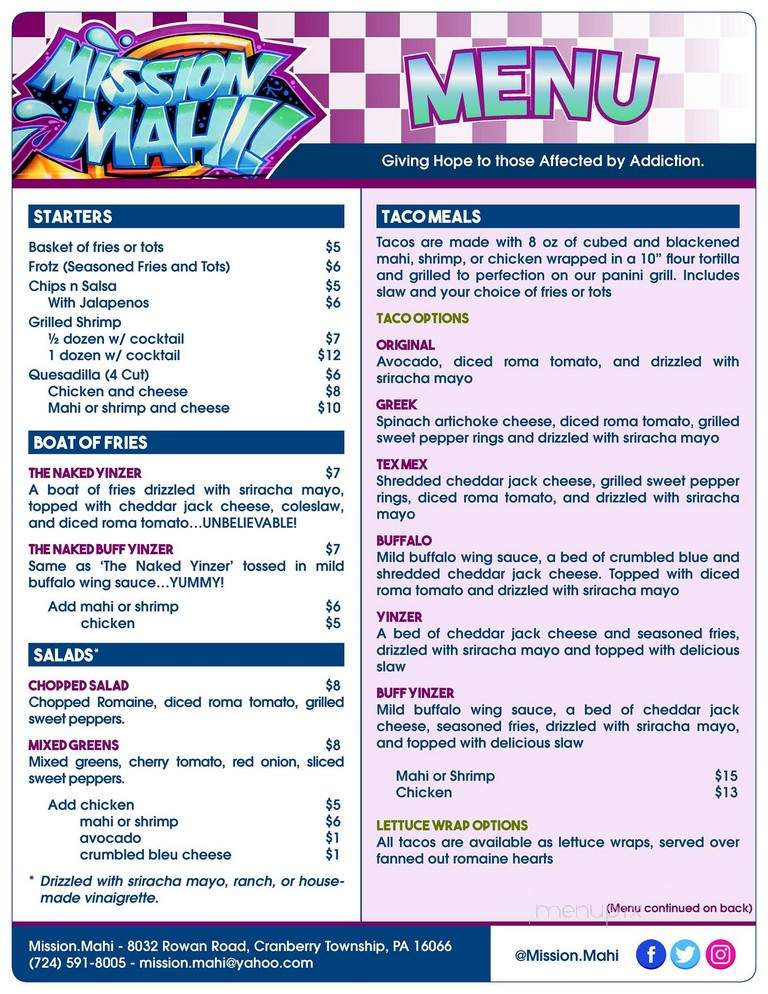 Mission.Mahi - Cranberry Township, PA menu_pic