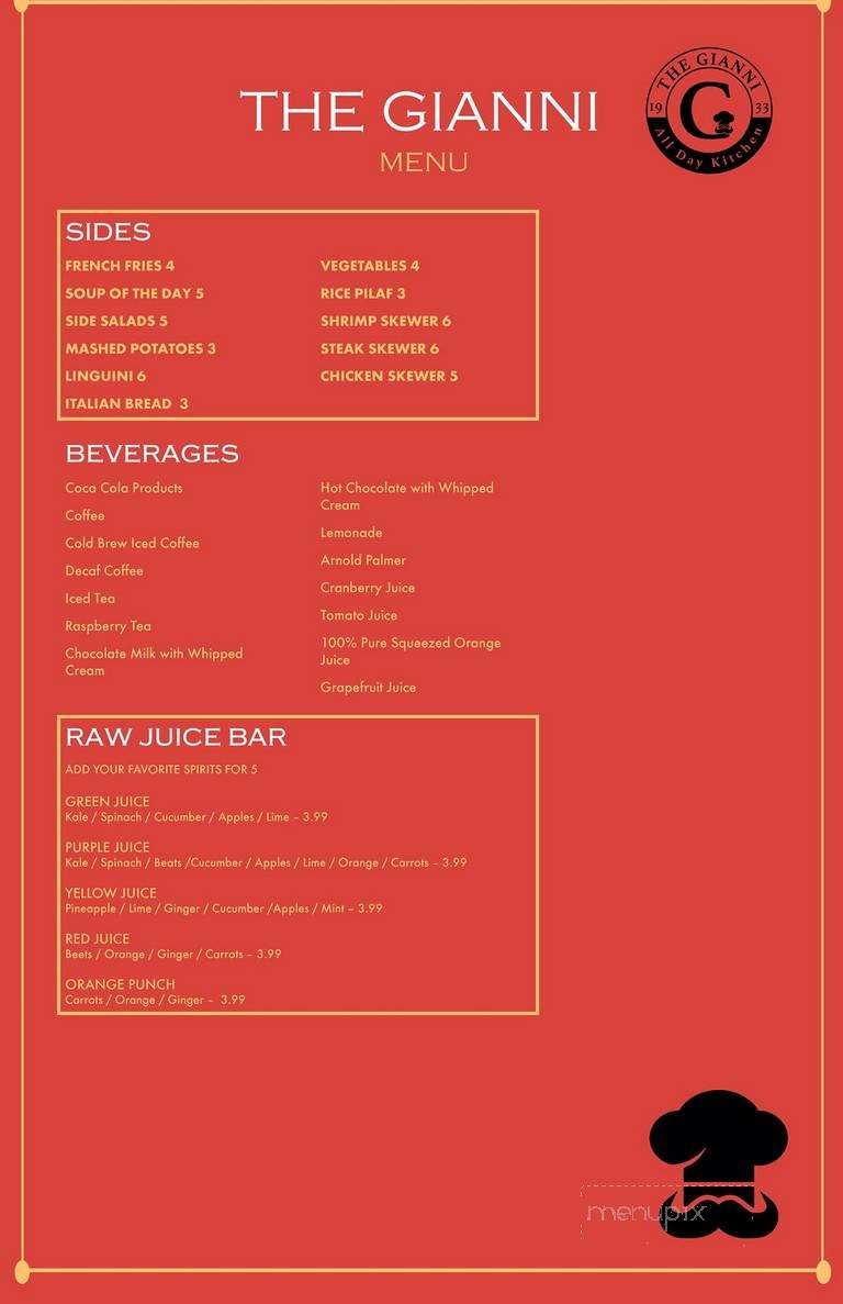 The Gianni 1933 - Coral Springs, FL menu_pic