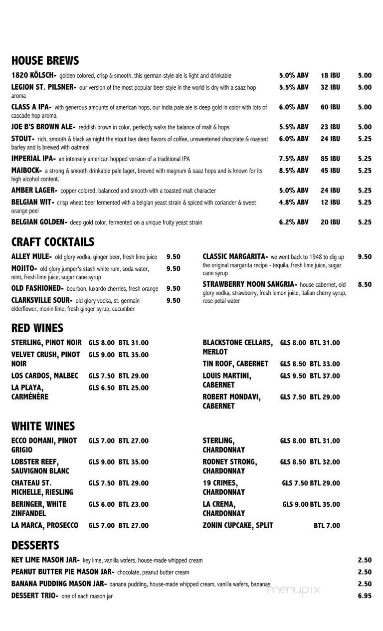 Strawberry Alley Ale Works - Clarksville, TN menu_pic