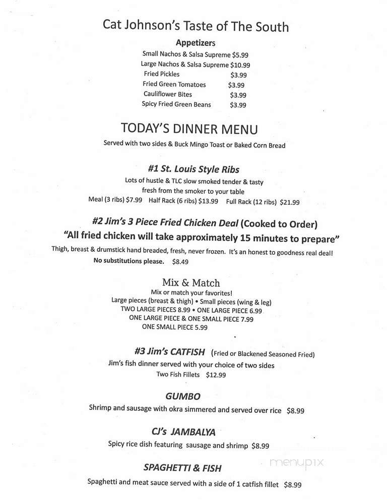 Cat Johnson's Taste of the South - Joplin, MO menu_pic