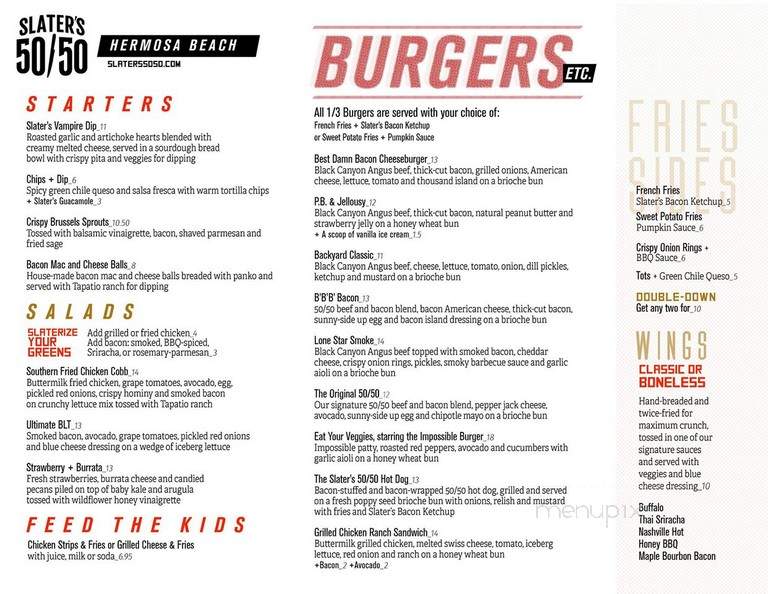 Slater's 50/50 - Hermosa Beach, CA menu_pic