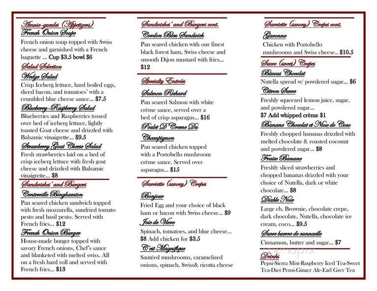 Crown Royale French Cafe - Binghamton, NY menu_pic