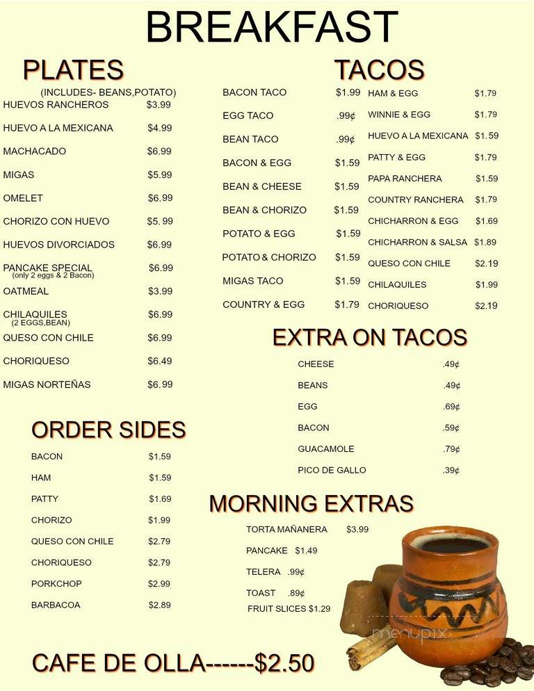 Amiga Cafe - San Antonio, TX menu_pic
